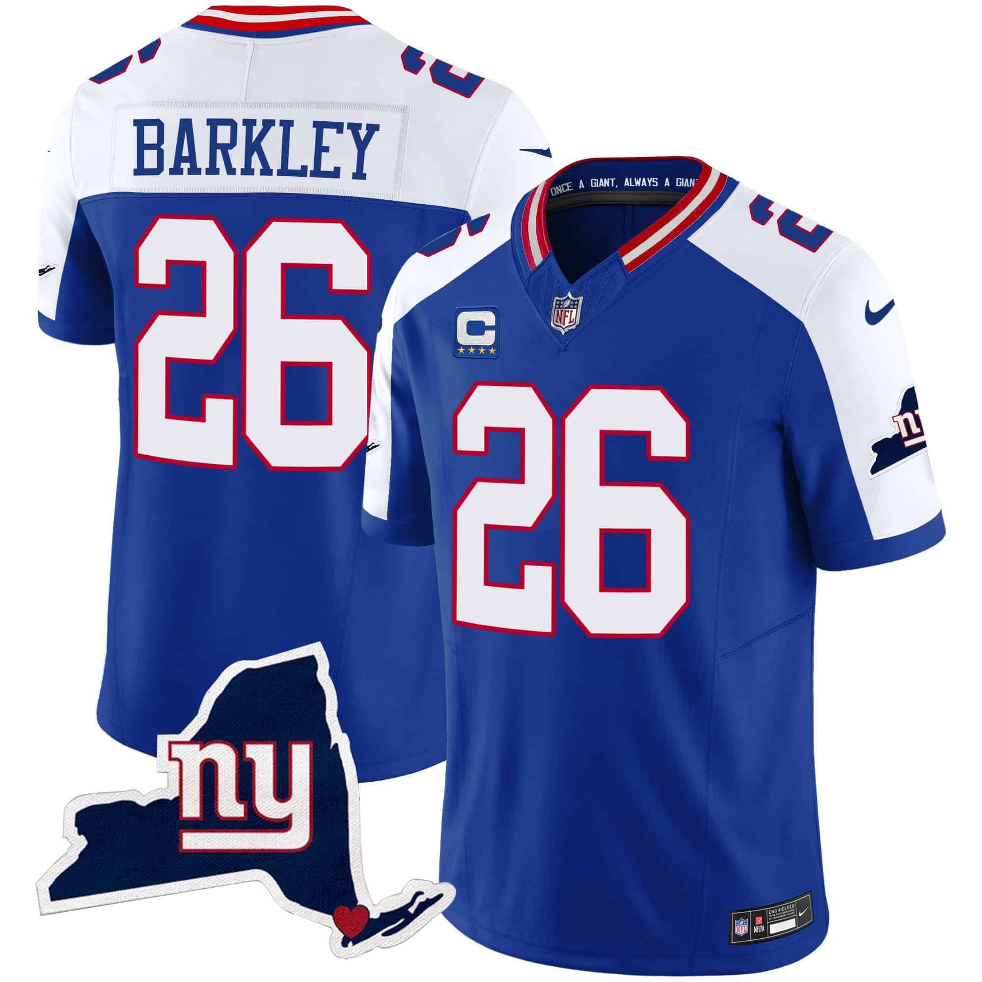 Men New York Giants #26 Barkley Blue 2024 Nike Map Patch Limited NFL Jersey->indianapolis colts->NFL Jersey